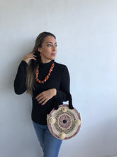 Load image into Gallery viewer, Isabel blue tagua necklace with drop dangle and post matching earrings.