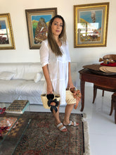 Load image into Gallery viewer, Amalia basket paja toquilla bag enriched with brown ribbon and delicate silk flowers.