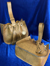 Load image into Gallery viewer, Dulce mini wristlet pressed leather bucket bag.