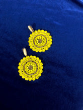 Load image into Gallery viewer, Fan, a collection of colorful beads adorn these beautiful hoop post earrings.