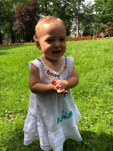 Load image into Gallery viewer, Catalina girl embroidered sleeveless white dress with matching headband.