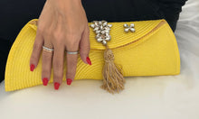 Load image into Gallery viewer, Yellow classy and functional polypropylene fabric clutch bag.
