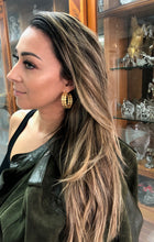 Load image into Gallery viewer, Disk shape gold filled silver filigree hoops earrings
