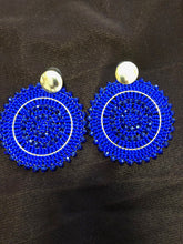 Load image into Gallery viewer, Fan, a collection of colorful beads adorn these beautiful hoop post earrings.
